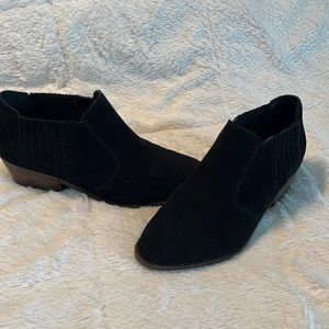 Black suede booties women’s 8.5